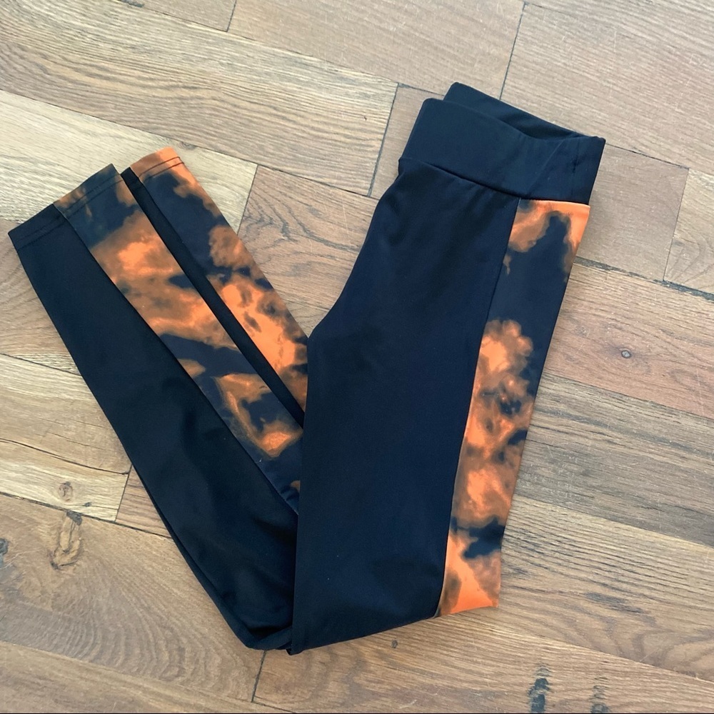 Balera Dancewear Black Orange Leggings Size Large